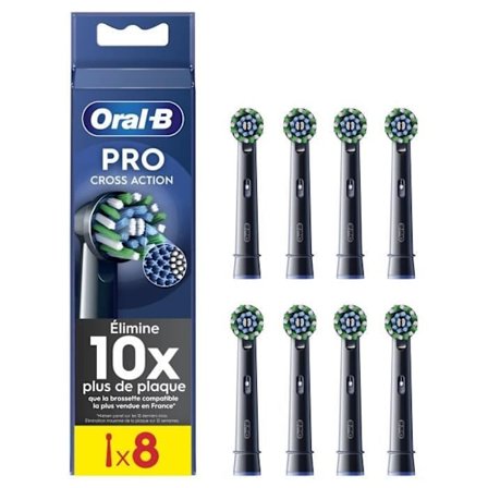 Brossettes - ORAL-B - CROSS ACTION PRO - Pakkaus 8 - Musta