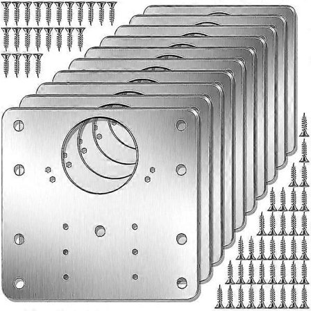 【PP】10 stk Skaphengsler Reparasjonsplate Kit Kjøkkenskapdør Hengsel Monteringsplate med Hull Flat Fiks