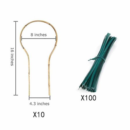 10 stk. U-formet klatreplante støtte, bambus plante støtte, have