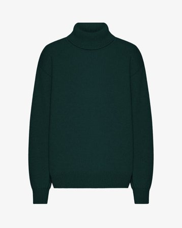 Merino Wool Turtleneck - Emerald Green