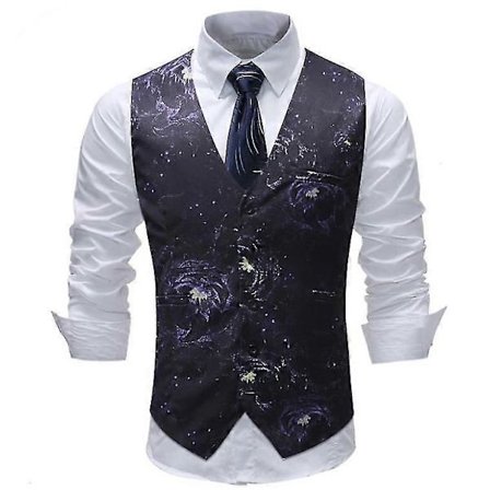 Miesten V-aukkoinen hihaton slim fit -takki, vapaa-ajan pukuliivit