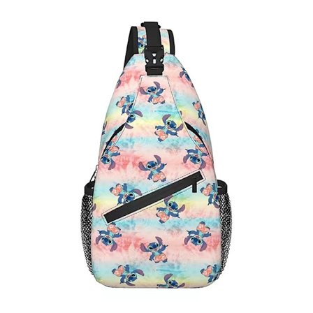 Crossbody taske til elever i grundskolen og gymnasiet, afslappet brysttaske med tegneserieprint, afslappet taske
