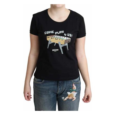 Moschino, T-Shirts Zwart, Dames, Maat:L