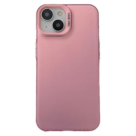 Gjennomsiktig matt telefondeksel i TPU+PC for iPhone 14 Plus - Anti-dråpe bakdeksel Pink