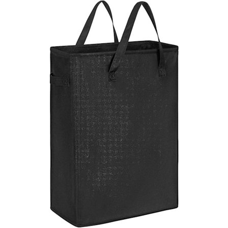 Vasketøjskurv Slank Vasketøjskurv Smal Vasketøjskurv Med Foldbar Håndtag Beskidt Tøj Bærbar Tynd Vasketøjskurv Organizer Opbevaringskasser (55cm, Sort