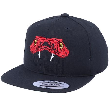 Kiddo Cap - Kids Scarlet Red Viper Black Snapback Snapback Black Cap - @ Hatstore