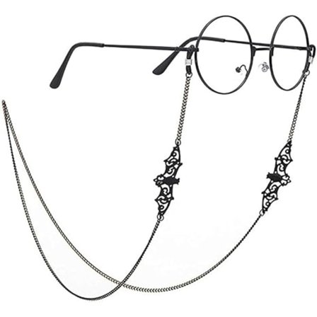 (Sort flagermus) Sort flagermus brillekæde til kvinder mænd Kawaii brillekæde holder rem snor til solbriller briller