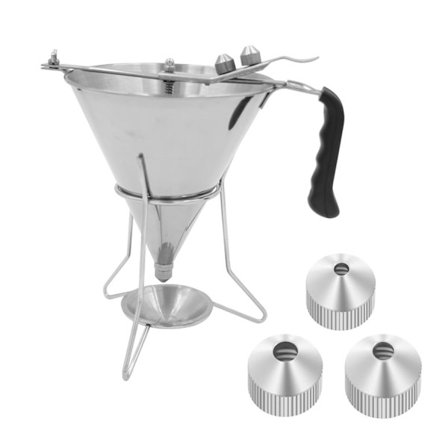 Lätt att rengöra avtagbar design rostfritt stål tratt, professionell kvalitet för hemrestauranger, exakt dosering med fjäderstyrd ventil