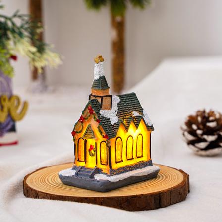 Juledekorasjoner LED-belyst trehus for hjemmet bordjulegaver Ornamenter Stil 1