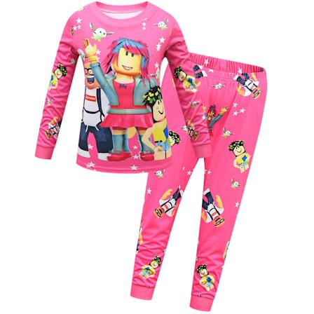 Drenge Piger Roblox T-shirt Toppe Bukser Pyjamas Sleepsuit Børnegave Roserød Rose edited 160 cm