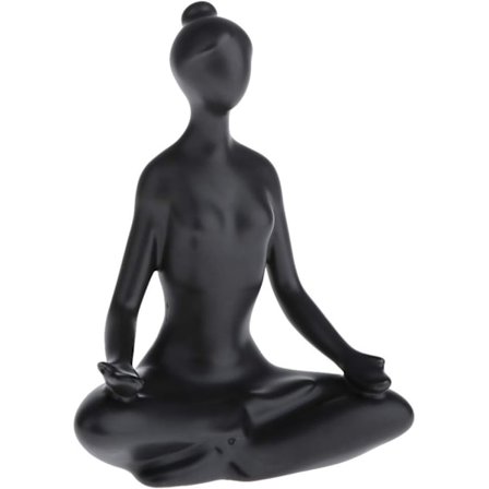 Namaste Yoga Figur, Moderne Simpelt Design med Meditations Yoga Pose, Keramisk Yoga Figur til Skrivebordsdekoration, Zen Inspiration, Kunstnerisk