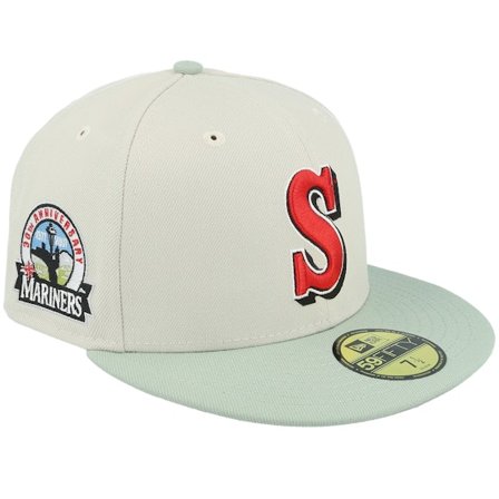New Era - MLB Beige fitted Caps - Seattle Mariners Mighty Mega 59FIFTY 30th Stone/Everest Fitted @ Hatstore