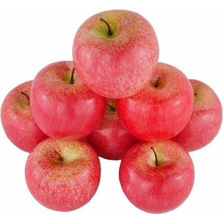 8 stk. Kunstige Røde Epler Realistisk Falsk Frukt for Kjøkken Bryllupsfest Dekorasjon Bilder