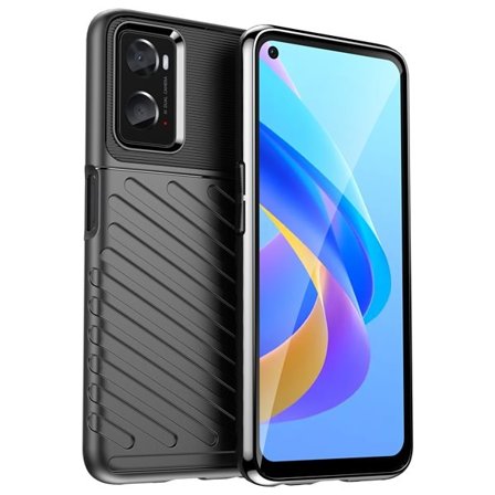 Thunder Case flexibelt pansarskydd för Oppo A76 / Oppo A36 / Realme 9i svart