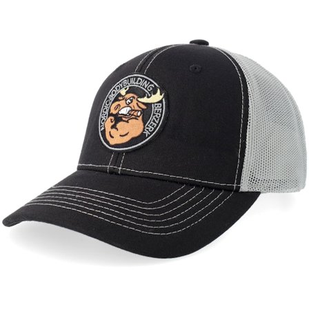 Berzerk - Svart trucker Caps - Jacked Moose Black Round Patch Black/Light Grey Trucker @ Hatstore