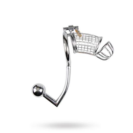 Metal Peniscage With Anal Hook - Vuxen.se - Håndjern og lænker, piske, gags, bondage, mundknebel, masker & øjenbind.