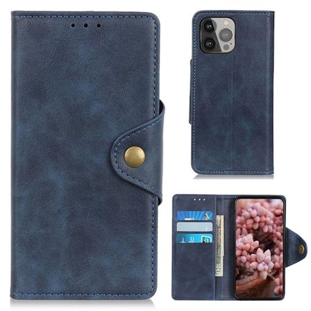 Alpha läder iPhone 13 Pro Max fodral - Blå