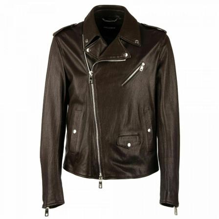 Dolce & Gabbana Jass , Bruin , Heren , Maat: M Leren Jassen