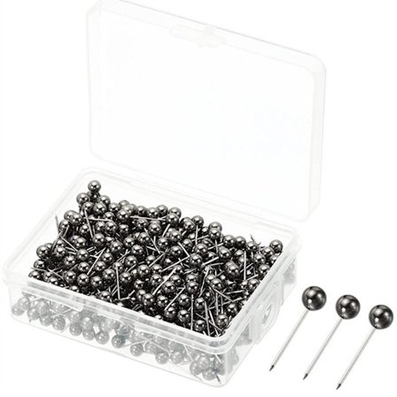 480/500 stykker Kugleformede tryknåle Metalliske knappenåle Kortnåle til korkplade, metalliske synåle til stofsyning