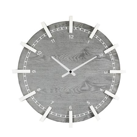 Seinäkello 60x60 cm – Puujäljitelmä, valkoiset viisarit