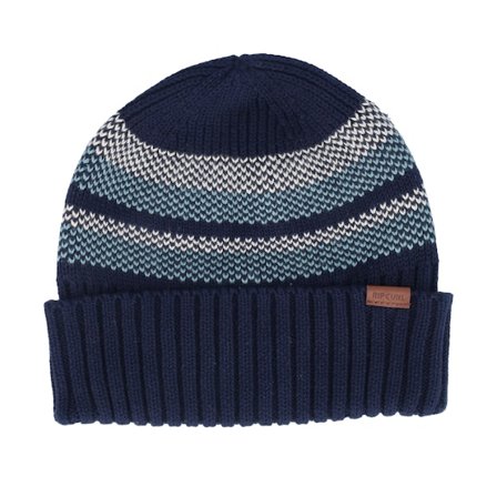 Rip Curl - Blu cuff Beanie - Surf Revival Stripe Reg Beanie Navy Cuff @ Hatstore