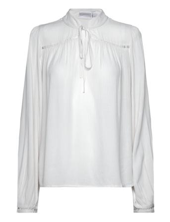 Viseba V-Neck L/S Top/Su Tops Blouses Long-sleeved White Vila