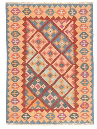 155X213 Tapete Oriental Kilim Ghashghai Laranja/Vermelho Escuro ( Pérsia/Irão)