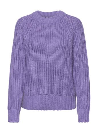 Objjamalia L/S Knit O-Neck Pullover 122 Pullover Lilla Object