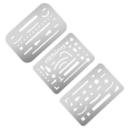 3 stk. viskelæder skærm i rustfrit stål tegne skabelon skærm skitse