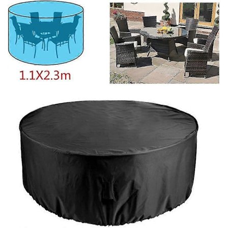 6-paikkainen pyöreä 1,1x2,3 m ulkokalusteiden suojapeite pöydälle ja penkille, vedenpitävä