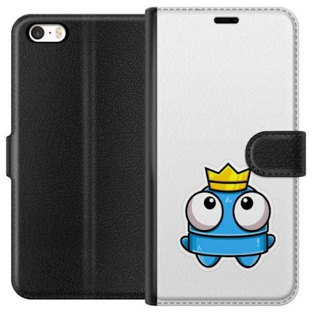 Kompatibelt Lommeboketui til Apple Apple iPhone 5 Blå tegneseriefigur med krone og store øyne i leken kongelig stil