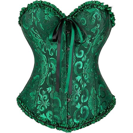 Szivyshi Dame Overbust Sweetheart Lace Up Plastic Bones Corset Bustier Top -ge