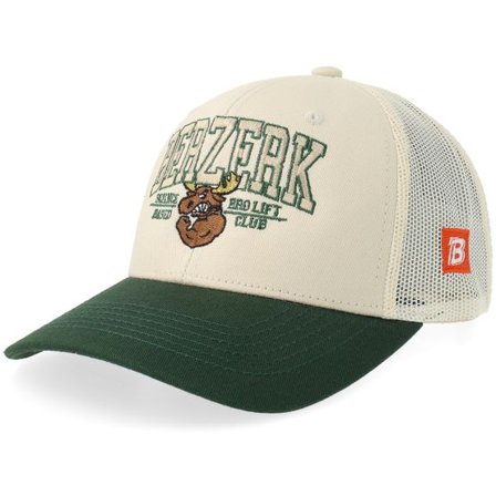 Berzerk - Beige trucker Keps - Jacked Moose Collage Script Stone/Dark Green Trucker @ Hatstore