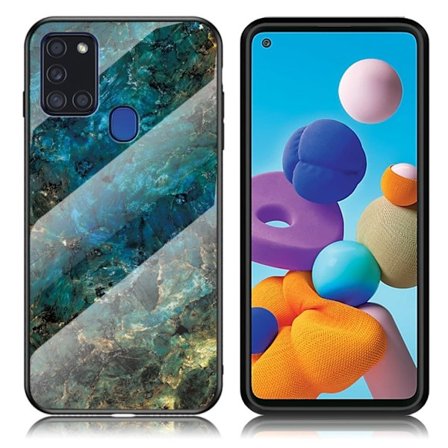 Fantasy Marmor Samsung Galaxy A21s skal - Smaragd