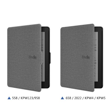 Grått surfplattefodral för Kindle Basic Fabric Modell 7