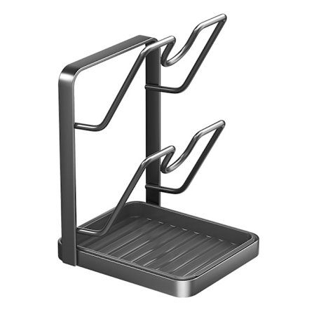 2026 Ny 304 Rustfrit Stål Køkkenlåg Organizer - Multifunktionel Bordplade Organizer med Skeholder, Holder Sikker Lågene Under Madlavning