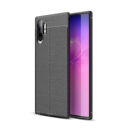 Samsung Galaxy Note 10 Plus - Litchi Tpu Skal - Svart Black Svart