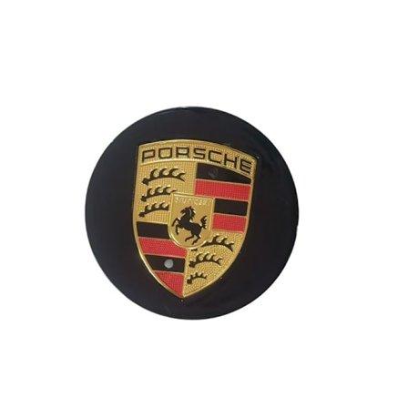 4 kpl - Porsche Keskikupit / Pyörännavan embleemi - Auto 65 mm Musta