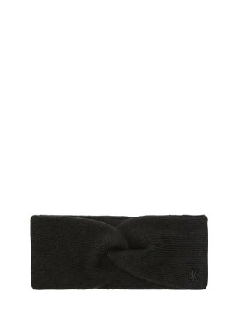 Ck Fine Rib Twist Headband Black Calvin Klein
