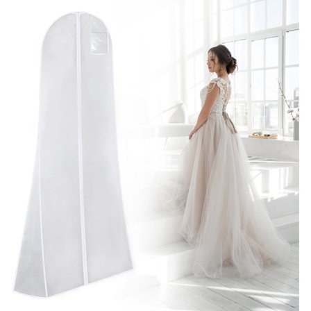 Extra Bred Andningsbar Bröllopsklänning Klädfodral Väska 183 cm (Vit)