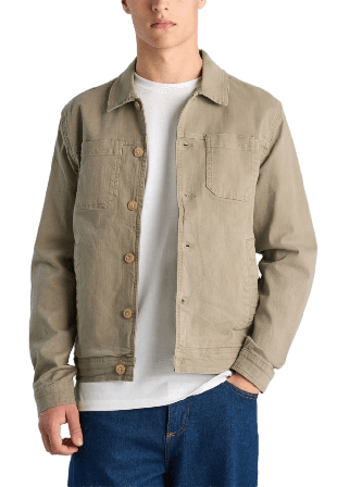 Lindbergh Twill Overshirt Kavajer Herr Grå XXL