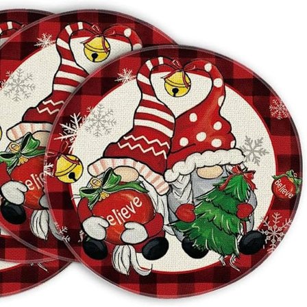 Runde jule dækkeservietter