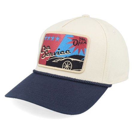 Iconic - Beige adjustable Keps - Car Service Sign Rope Stone/Navy A-frame Adjustabl @ Hatstore