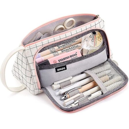 Stor kapasitet blyantveske pennveske enkel stasjonær veske skole universitet kontor oppbevaringsveske egnet for tenåringer jenter voksne studenter