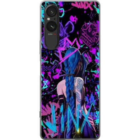 Kompatibelt Mobilskal till Sony Sony Xperia 5 V Färgstark graffitiillustration med blåhårig karaktär i urban street art stil