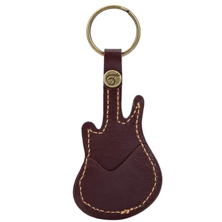 Kitaran muotoinen plektrapidike, kannettava kitaran plektrapidike avaimenperä kotelo laukku nahkakotelo kitaran plektralle 5 värikkäällä kitaran 