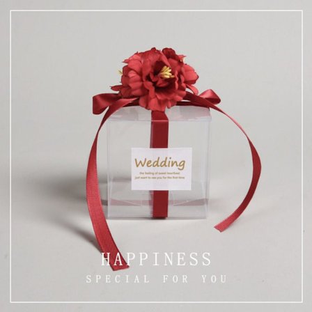 10 STK Bryllupsfavoritæske Chokolade Slikæsker KLART RØD KLART