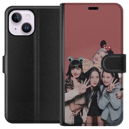 Kompatibelt Lommeboketui til Apple iPhone 15 Plus Blackpink