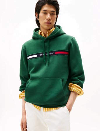 Tommy Hilfiger Hilfiger Chest Insert Hoody - Green - XL