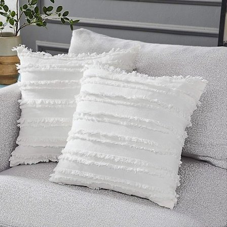 Vit Kuddeöverdrag, Set om 2, Vit 16 X 16